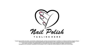 Nail salon icon logo design manicure vector design nail polish and female finger logotype Premium Vector