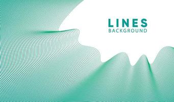 Green wavy lines abstract background vector
