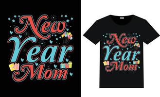 diseño de camiseta feliz año nuevo vector