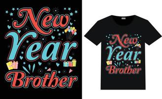 diseño de camiseta feliz año nuevo vector