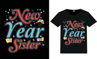 diseño de camiseta feliz año nuevo vector