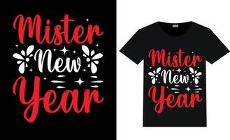 diseño de camiseta feliz año nuevo vector