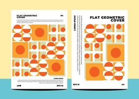 Flat geometric covers for annual report flyer book cover template layout in a4 size vector