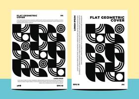 Flat geometric covers for annual report flyer book cover template layout in a4 size vector