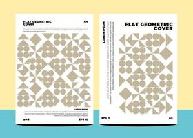 Flat geometric covers for annual report flyer book cover template layout in a4 size vector