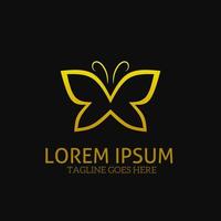 Template logo simple golden butterfly vector