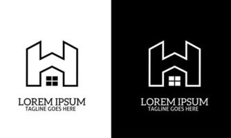 Template logo letters H shape home vector