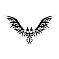 gráfico vectorial de ilustración de murciélago de tatuaje de arte tribal vector