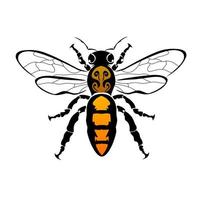 Illustration vector graphic of tribal art tattoo bee