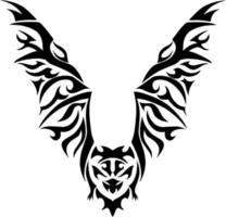 ilustración vectorial gráfico de arte tribal tatuaje murciélago volador vector