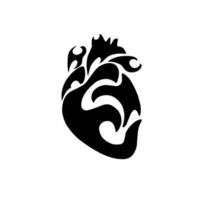 Vector tribal art tattoo heart