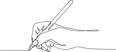 Hand writing continuous line drawing vector