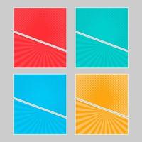 Set of multi colored pop art banners vector