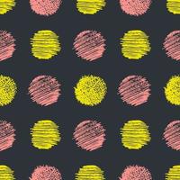Seamless pattern with hand drawn scribble smear circle. Abstract grunge texture. Vector illustration