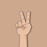 signo de la mano de la paz vector