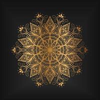 Luxury Mandala Background With Floral Pattern In Gold Color vector