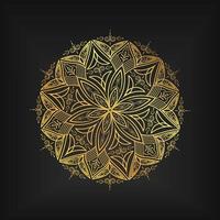 fondo de mandala de lujo con patrón floral en color dorado vector