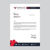 Professional Letterhead Design Template With Red Shapes vector