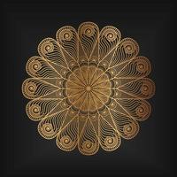 fondo de mandala de lujo con patrón floral en color dorado vector