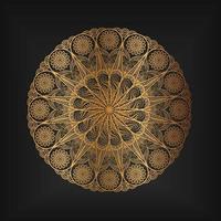 Luxury Mandala Background With Floral Pattern In Gold Color vector