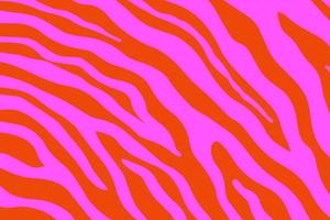 Psychedelic zebra acid background. Red and pink. vector