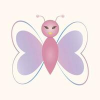 Beautiful cartoon character lady butterfly vector illustration