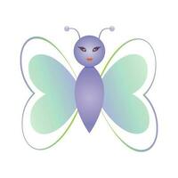 Beautiful cartoon character lady butterfly vector illustration