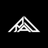 diseño creativo del logotipo de la letra rau con gráfico vectorial, logotipo simple y moderno de rau en forma de triángulo. vector