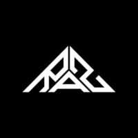 diseño creativo del logotipo de la letra raz con gráfico vectorial, logotipo simple y moderno de raz en forma de triángulo. vector