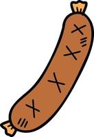 Hand Drawn delicious sausage illustration vector