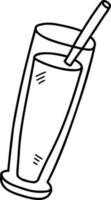 dibujado a mano ilustración de vaso de refresco vector