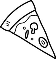 dibujado a mano ilustración de pizza en rodajas vector