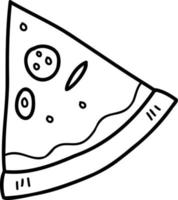 dibujado a mano ilustración de pizza en rodajas vector