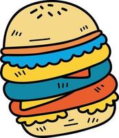 Hand Drawn delicious hamburgers illustration vector