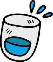 Hand Drawn glass of water filled with water illustration vector