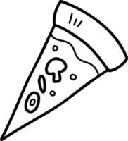 dibujado a mano ilustración de pizza en rodajas vector