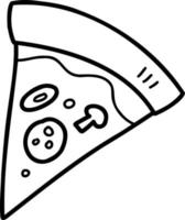 Hand Drawn sliced pizza illustration vector