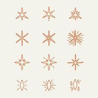 SET OF SPARKLE ELEMENTS FOR DESIGN. vector