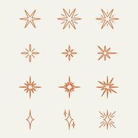 SET OF SPARKLE ELEMENTS FOR DESIGN. vector