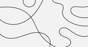 Curve waves pattern. Thin line wavy abstract background. Line art striped graphic template. Vector illustration.