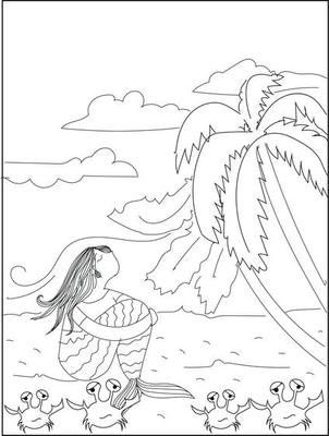 Free Vector  Cute coloring book with mermaid