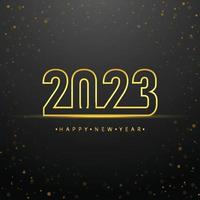 Happy new year golden text 2023 celebration background vector