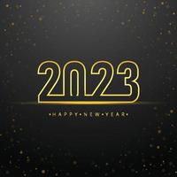 Happy new year golden text 2023 celebration background vector