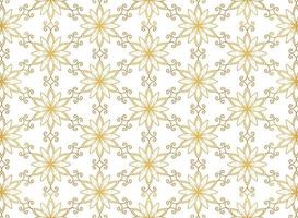 Ethnic golden floral mandala semless pattern on white background vector