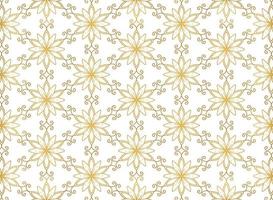 Ethnic golden floral mandala semless pattern on white background vector