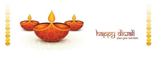 Happy diwali wishes banner with decorative mandalas celebration background