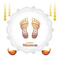 Dhanteras with goddess maa lakshmi card background vector