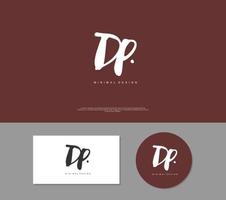 DP Initial handwriting or handwritten logo for identity. Logo with signature and hand drawn style. vector