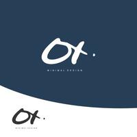 OX Initial handwriting or handwritten logo for identity. Logo with signature and hand drawn style. vector