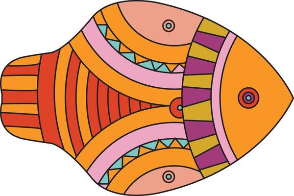 Elegant vector pattern with hand-drawn decorative fish. Cute design doodle elements for cards, scrapbooking, print, gift wrap, manufacturing, and home decor.